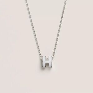 Mini H Pop Pendant Silver Hermes Necklace